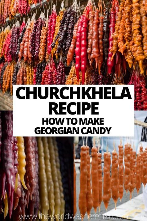 Craving Georgia's favourite sweet? Check out this churchkhela recipe to make this natural grape and walnut candy at home! Churchkhela Recipe, Homeschool Baking, Walnut Candy, Halloween Candy Apples, Halloween Wallpaper Iphone Backgrounds, Grape Recipes, Vegan Party, Candy Halloween, Homemade Candy