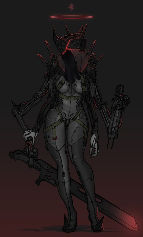 ArtStation - Red queen Cyberpunk Villain Concept Art, Warframe Art, Dark Souls Art, D Gray Man, Cyberpunk Character, Alien Art, Masks Art, Red Queen, Soul Art