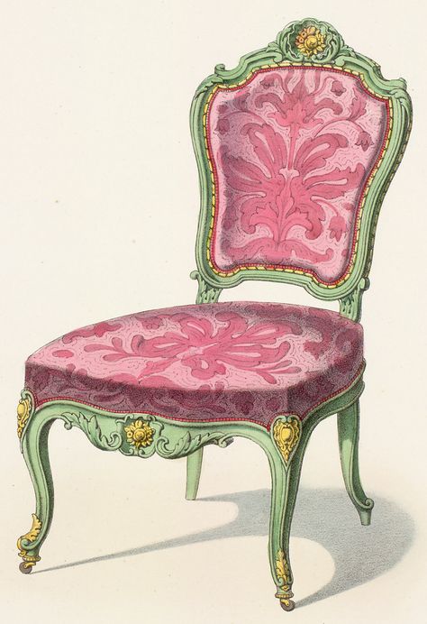 Edwardian Homes, Rococo Chair, Rococo Interior, Drawing Furniture, Rococo Furniture, Interior Design Sketches, French Victorian, Victorian Furniture, Victorian Home