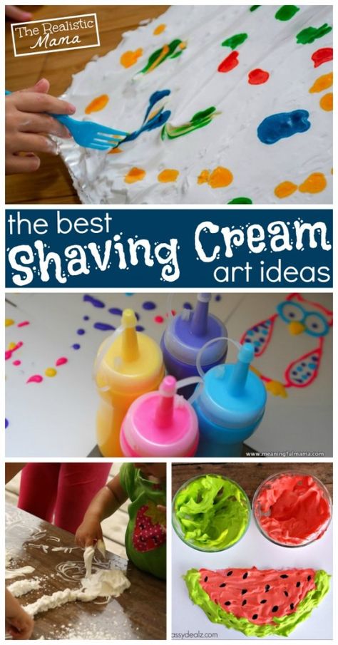 10 Shaving Cream Art Ideas - love this list! Shaving Cream Art, Art Ideas For Kids, Toddler Projects, Sensory Ideas, Kids Garden, Cream Art, Steam Activities, Toddler Snacks, Preschool Fun