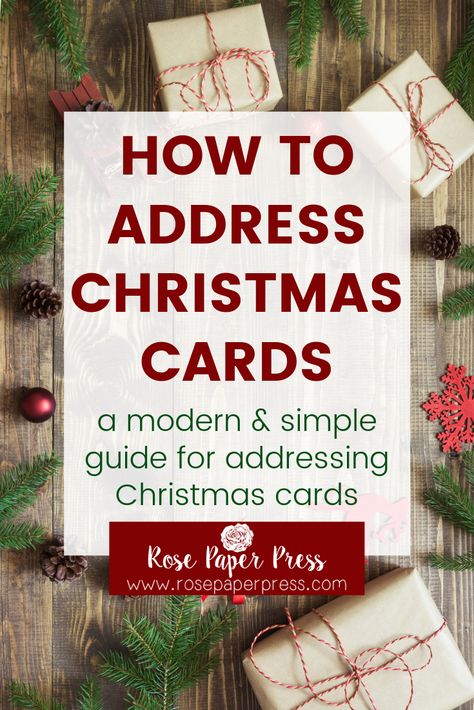 Simple guide for How to Address Christmas Card Envelopes so you can spend less time worrying about grammar and formalities and more time enjoying the holiday season. The modern way to address envelopes with no formal greetings and how to make a last name plural. Decorate Christmas Card Envelopes, How To Address Christmas Cards, Ways To Sign Christmas Cards, Address Christmas Cards Envelopes, Christmas Cards Envelopes Ideas, Addressing Christmas Envelopes, Christmas Card Envelopes Addressing, Addressing Christmas Cards Envelopes, Christmas Card Addressing Envelopes