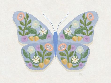 Lady Ann de Borja | Artfully Walls Butterfly Illustration Cute, Folk Butterfly, Folk Art Butterfly, Butterfly Folk Art, Butterfly Garden Illustration, Lady Ann, Eclectic Contemporary, Mixed Media Photography, Butterfly Illustration