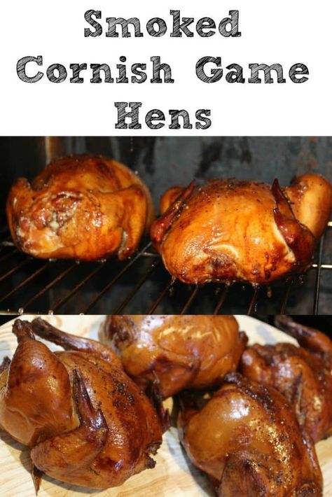 Smoked Cornish Hens, Game Hen Recipes, Cornish Game Hen Recipes, Fowl Recipes, Hot Recipes, Smoked Chicken Recipes, Pellet Smoker Recipes, Cornish Game Hens, Cornish Hen Recipe