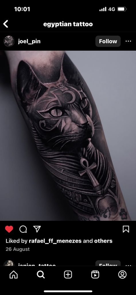 Black Cat Egyptian Tattoo, Egyptian Scale Tattoo, Egyptian Tattoo Cover Up, Egyptian Cat Tattoo Designs, Egyptian Tattoo Bastet, Egyptian Elephant Tattoo, Bast Tattoo Goddesses, Anubis Tattoo Design Ideas For Women, Bastet Tattoo Egyptian Goddess