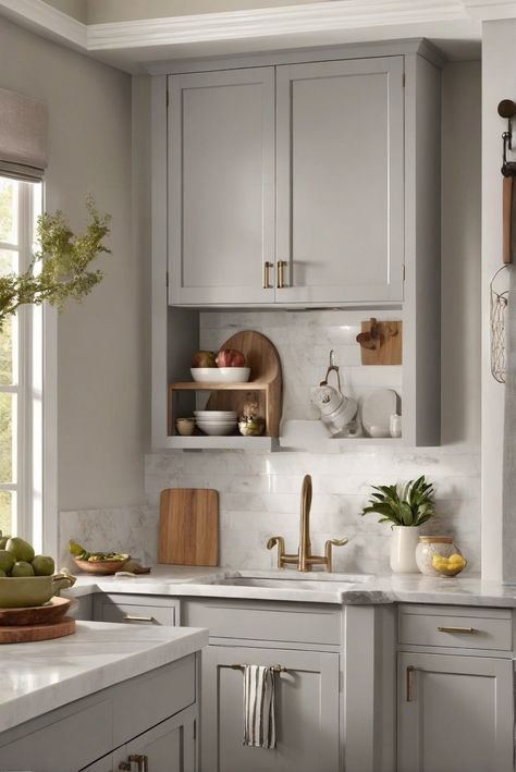 1. Kitchen remodel
2. Gray cabinets
3. Trendy kitchen design
4. Home decor inspiration Behr Dove Kitchen Cabinets, Behr Kitchen Cabinets Colors, Behr Dove Paint, Dove Grey Kitchen Cabinets, Dove Gray Cabinets, Warm Gray Kitchen Cabinets, Bluish Gray Kitchen Cabinets, Behr Dove, Dove Gray Kitchen Cabinets