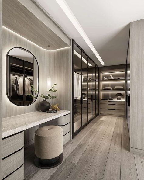 Modern Contemporary Walk In Wardrobe, Modern Contemporary Walk In Closet, Modular Walk In Closet, Modern Classic Walk In Closet, Kelly Hoppen Bedroom, Modern Closet Designs, Small Master Closet, Kelly Hoppen Interiors, Luxury Dresser