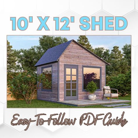 Modern Oasis: 10x12 She Shed with a Stylish View by ProjexDesign on Etsy 10x12 She Shed, She Shed With Bathroom, She Shed With Loft, 12x8 Shed, Garden Office Shed, Shed With Loft, Office Shed, Workshop Shed, Shed Office