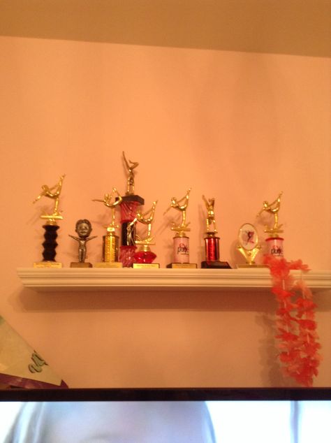 My trophies from gymnastics Gymnastics Trophies, Gymnastics, Floating Shelves, Floating, Home Decor