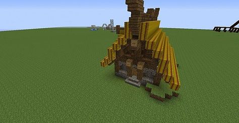 Medieval house with hay bale roof Minecraft Project Minecraft Hay Bale, Roof Minecraft, Medieval House, Minecraft Medieval, Medieval City, Fancy Things, Minecraft Map, Medieval Houses, Hay Bales