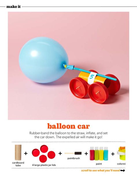 Balloon Car, Balloon Cars, Toilet Paper Tube, Car Craft, Scouts Crafts, Easy Crafts For Kids, Stem Activities, Science Projects, Creative Kids