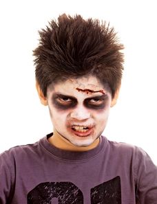 Easy zombie makeup. Thats what my little one wants to be! Halloween Makeup For Kids..DONE Easy Zombie Makeup, Boy Halloween Makeup, Zombie Makeup Easy, Zombie Face Paint, Easy Halloween Face Painting, Zombie Make Up, Halloween Makeup For Kids, Zombie Costumes, Zombie Kid