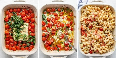 Baked Feta Pasta {With Cherry Tomatoes} - FeelGoodFoodie Pasta Tiktok, Pasta With Cherry Tomatoes, Baked Feta Pasta, Baked Feta, Cherry Tomato Pasta, Goat Cheese Recipes, Cheese Baked, Baked Pasta, Feta Pasta