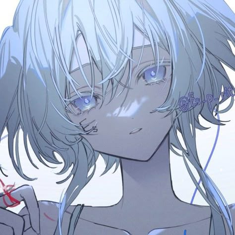 White Hair Anime Pfp, Blue Hair Pfp, Butler Anime, Amazing Drawings, Cute Anime Pics, Pics Art, White Hair, Pretty Art, Character Design Inspiration