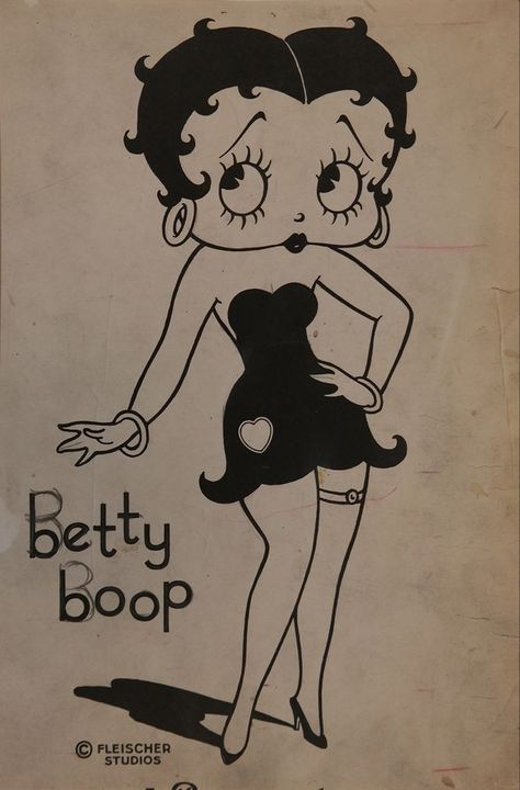 Angel Wing Drawing Tattoo, Betty Boop Drawing, Betty Boop Comic, Rubber Hose Style, Betty Boop Posters, Betty Boop Halloween, Betty Boop Tattoos, Vintage Betty Boop, Betty Boop Classic