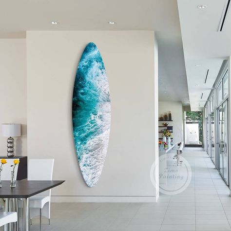 Promo code：https://www.etsy.com/shop/ZimoPainting?coupon=PIN20AMOUNT Surfboard Painting, Modern Art Acrylic, Wall Art Fashion, Surfboard Wall Art, Surfboard Wall, Acrylic Abstract Painting, Modern Art Paintings Abstract, Gifts For Surfers, Sea Painting