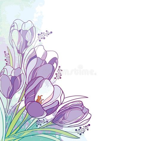 Saffron Flower, Leaf Illustration, Drawing Flowers, Watercolor Images, Pastel Background, Flowers Art, Bunch Of Flowers, Flower Illustration, Green Leaf