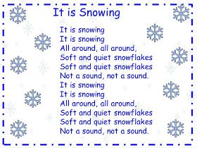 A Teacher's Touch: "It is Snowing" song and song chart Preschool January, Snow Song, Toddler Songs, Preschool Poems, Winter Poems, Children Songs, Circle Time Songs, Preschool Winter, Kindergarten Songs