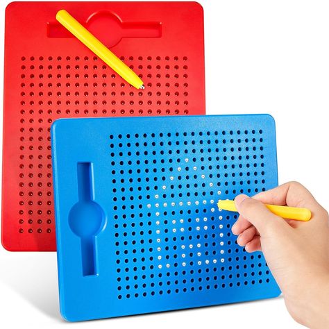 Faccito 2 Pcs Small Magnetic Steel Ball Drawing Writing Board with Pen Magnetic Drawing Board Magnetic Drawing Pad for Kids Magnetic Doodle Board Tablet for Children Educational Fidget Gifts Magnet Wand Activities, Magnetic Game Boards, Magnetic Balls Toys, Magnet Balls Shapes, Magnetic Drawing Board, Drawing Toys, Magnetic Beads, Drawing Writing, Magnetic Toys