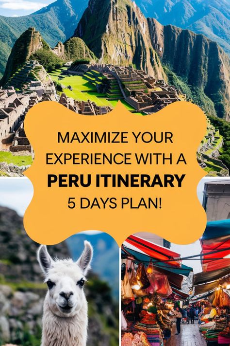 🌟 Short trip? No problem! Our Peru itinerary 5 days highlights the essential sights and experiences. 🏞️ From the vibrant markets of Cusco to the breathtaking vistas of Machu Picchu, make every day count. Start your unforgettable five-day journey in Peru now! 🦙📸 Peru Travel Itinerary, Sand Skiing, Peru Itinerary, Peru Vacation, Trip To Peru, Make Every Day Count, Salkantay Trek, Day Count, Lake Titicaca