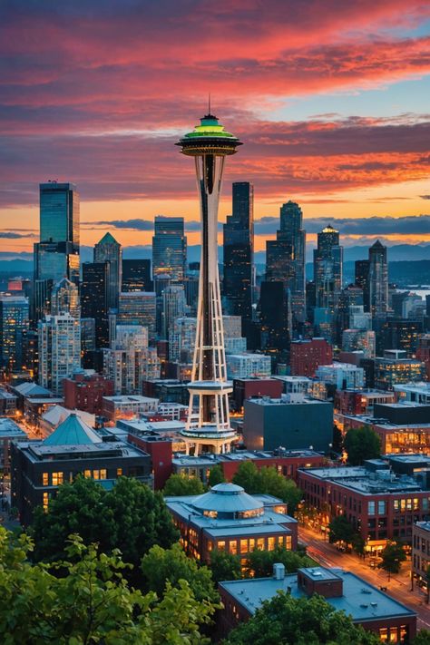 Seattle Splendor: Unveiling the City&#8217;s Vibrant Tapestry 🌟 Pacific Northwest Ballet, Things To Do In Seattle, Seattle Aquarium, Sci Fi Architecture, Seattle Art Museum, Seattle Art, Coffee Culture, Famous Landmarks, Coastal Towns