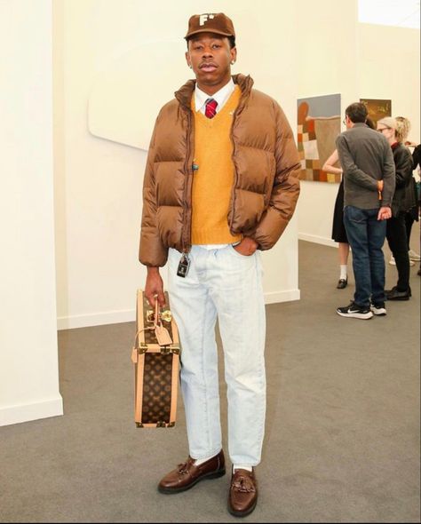 Formal Casual Outfits Mens, Winter Outfits Men Aesthetic, Tyler Fits, Goal 2024, Sir Baudelaire, Tyler Fashion, Brown Loafers Men, Le Fluer, Tyler The Creator Outfits