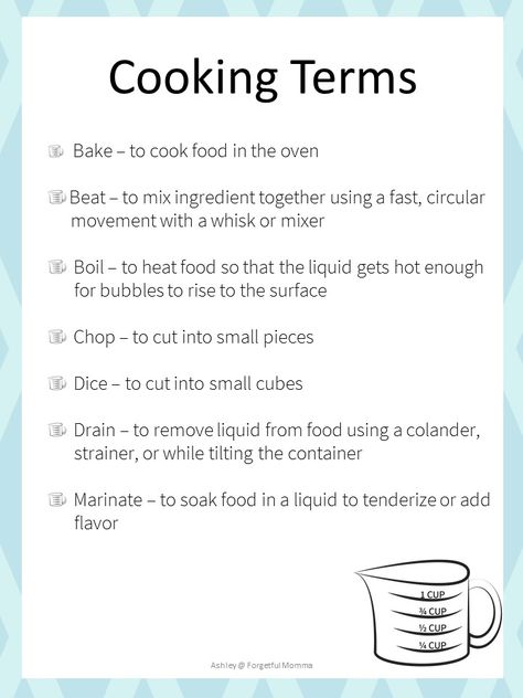 2nd Grade Cooking Activities, Culinary Arts Worksheets, Ahg Cooking Badge, Cooking Worksheets For Kids, Kids Cooking Class Ideas, Teaching Kids To Cook, Homeschool Cooking, Cooking Terms, Culinary Lessons