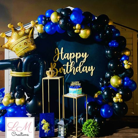 Male Party Decorations Birthdays, Blue Birthday Party Decorations Men, 70th Birthday Decorations For Men, Balloon Decor For Men, Ballon Decorations Birthday For Men, Mens Party Decor, Men Birthday Party Ideas Decoration Blue, Male Party Decorations, Men Birthday Party Ideas Decoration