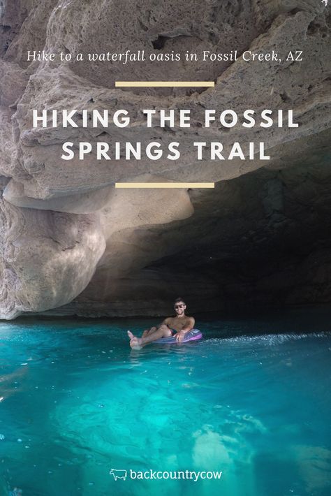 Hike the 8 mile trail in Fossil Creek, AZ to the old dam and a cave grotto! Fossil Creek Az, Cave Grotto, Fossil Creek, Arizona Living, Arizona Adventure, Arizona Vacation, Arizona Road Trip, Arizona Hiking, 8 Mile