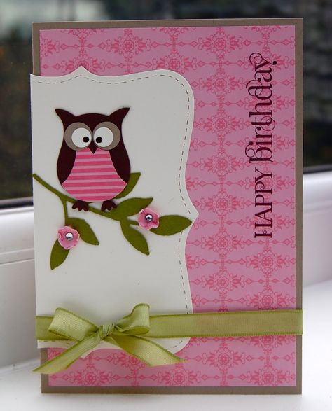 Julie Kettlewell - Stampin Up UK Independent Demonstrator - Order products 24/7: Loving the Owl Punch Owl Punch Cards, Owl Cards, Punch Art Cards, Punch Ideas, Owl Punch, Owl Birthday, Owl Card, Cricut Cards, Punch Art