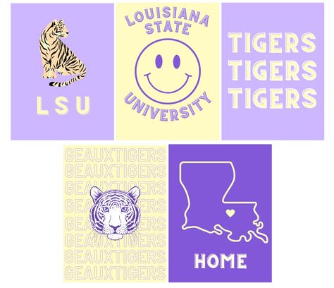 Lsu Painting Preppy, Lsu Graduation Party, Lsu Painting Ideas, Lsu Wallpaper, Lsu Painting, Lsu Aesthetic, Lsu Svg, Lsu Dorm, Lsu Decor