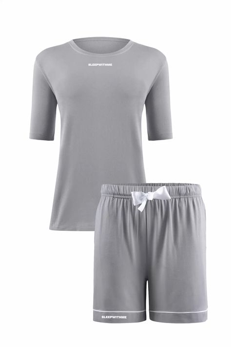 #sleepwithme Short Pj Set, Sleep And Loungewear, Pj Sets, Night Gown, Pajamas, Grey, Pins