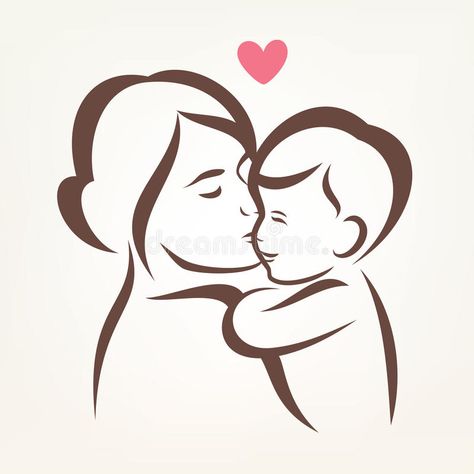 Illustration about Mother and son stylized vector silhouette, outlined sketch of mom and child. Illustration of parent, outline, idea - 53009533 Mom Son Tattoo, Mother And Child Drawing, Son Tattoos, Tattoos Tiny, Mother Son Tattoos, Tattoos Temporary, Mouse Tattoos, Mother Tattoos, Flash Arrow