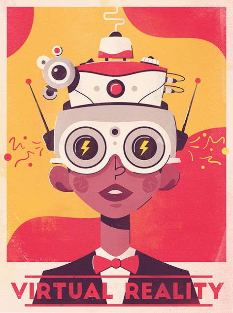 Retro futuristic posters on Behance Futurism Design, Futuristic Poster, Virtual Reality Design, Desain Buklet, Wall Art Crafts, Simple Designs To Draw, Bar Art, Poster Pictures, Retro Futuristic