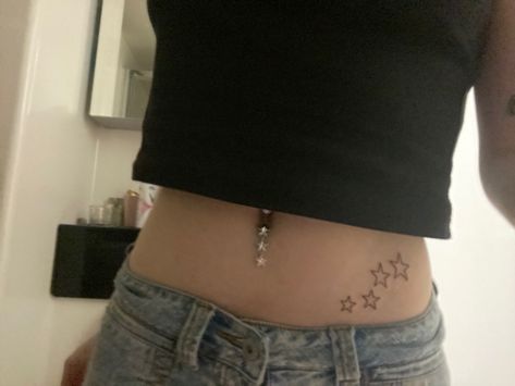 Groin Area Tattoo, Star On Stomach Tattoo, Star Tattoo On Waist, Star Tattoo Hip Bone, Star Tats On Stomach, Star Hip Tattoo Y2k, Big Guy, Cute Kawaii Drawings, Hip Tattoo