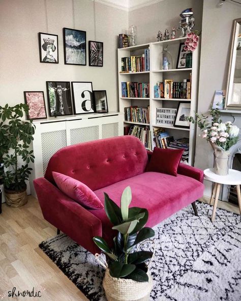 Susanna Hawkins on Instagram: “Happy Saturday from my pink sofa ☕️☕️☕️⠀ .⠀ I’ve been catching up with work emails this morning, sitting on my pink sofa and drinking…” Pink Living Room Walls, Pink Living Room Decor, Bohemian Interiors, Best Paint, Pink Living Room, Pink Sofa, Paint Colours, My New Room, Home Fashion