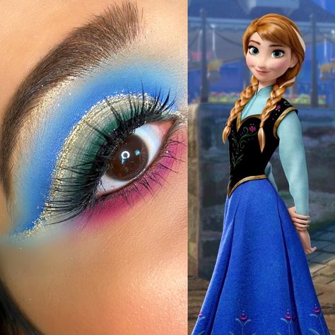 Anna From Frozen Makeup, Anna Frozen Makeup Look, Anna Makeup Frozen, Princess Anna Makeup, Anna Frozen Makeup, Anna Makeup, Sven Frozen, Frozen Makeup, Theater Makeup