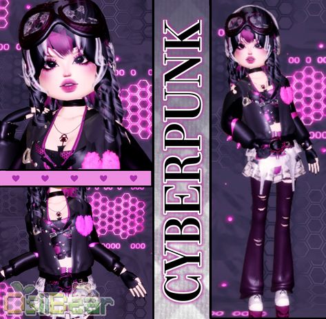 I really like this outfit!! Feel free to take inspiration but do not directly cooy please :) #dresstoimpress #cyberpunk #fashion Dress To Impress Roblox Cyberpunk, Cyberpunk Dress To Impress Outfit, Dti Cyberpunk Theme Outfit, Cyberpunk Dress To Impress, Cyberpunk Dress, Cyberpunk Outfit, Cyberpunk Fashion, Themed Outfits, Theme Ideas