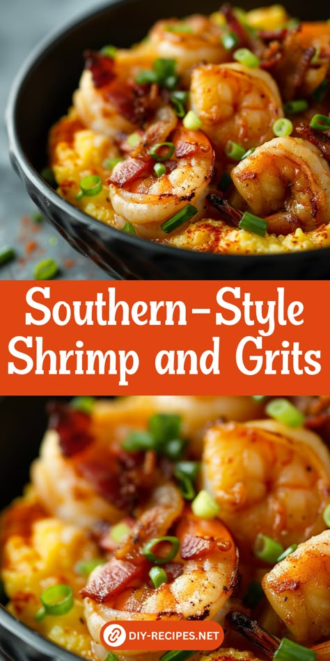 Bring a taste of the South to your table with this shrimp and grits recipe. Creamy grits and spicy shrimp make for a comforting and delicious meal. Grits With Shrimp Recipe, The Best Shrimp And Grits, How To Make Shrimp And Grits, Best Shrimp And Grits Recipe Easy, Shrimp And Instant Grits Recipe, Southern Shrimp Recipes, Shrimp Grits Recipe Easy, Shrimp And Grits With Andouille Sausage, Cajun Shrimp And Grits Recipe Southern