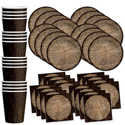 Tree Lumberjack Outdoors Birthday Party Supplies Set Plates Napkins Cups Tableware Kit for 16 Lumberjack Birthday Party Food, Lumberjack Birthday Party, Lumberjack Birthday, Lumberjack Party, Outdoors Birthday Party, Party Kits, Party Tableware, Party Plates, Get The Party Started