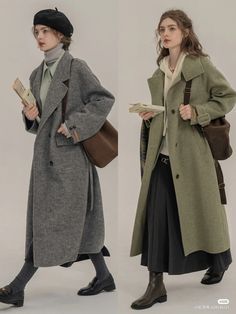 Korean Fashion Winter Woman, Autumn Coat 2024, 1940 Winter Fashion, Best Korean Clothing Brands, Autumn Outfits Coat, Oxford Style Outfit, Cute Korean Outfit Ideas, Korean Outfits Fall, Asian Fall Outfits