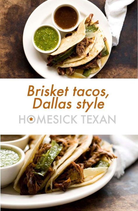 Texan Recipes, Texas Foods, Brisket Tacos Recipe, Texas Recipes, Tortilla Recipes, Homesick Texan, Tacos Recipes, Brisket Tacos, Beef Brisket Recipes