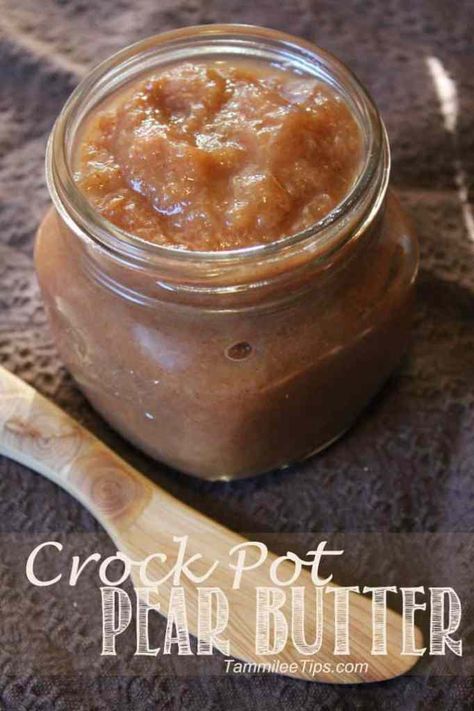 Pear Butter Recipe, Fruit Butters, Pear Butter, Spiced Pear, Pear Recipes, Jams And Jellies, Crockpot Cooking, Canning And Preserving, Crock Pot Slow Cooker