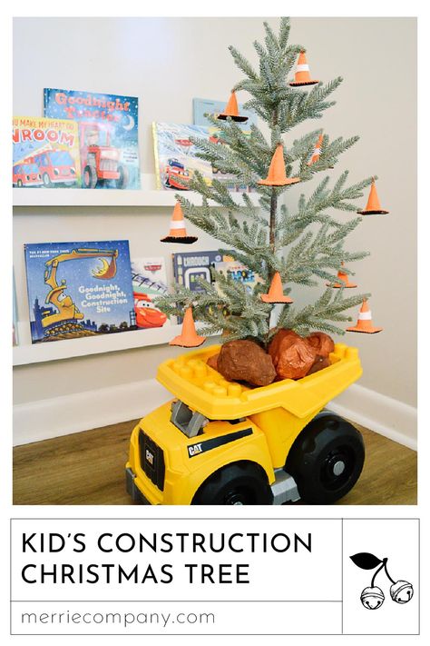 The perfect Christmas tree for any truck-loving kiddo! My construction themed Christmas tree was a hit with my toddler last year - and indestructible! This is a creative Christmas tree idea for any little who's all about construction vehicles and cars.   #kidchristmastree #constructionchristmastree #carchristmastree Toddler Christmas Tree Ideas, Toddler Boy Christmas Tree, Little Boy Christmas Tree, Construction Christmas Tree, Toddler Friendly Christmas Tree, Boy Christmas Tree, Christmas Paper Chains, Christmas Tree Idea, Construction Christmas