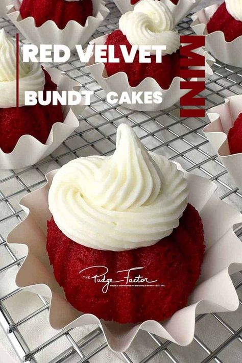 Mini Bundt Red Velvet Cake, Red Velvet Bridal Shower Cake, Small Bunt Pan Recipes, Red Velvet Nothing Bundt Cake Recipe, Mini Bundt Cake Recipes From Mix Boxes, Small Bundt Cake Recipes, Mini Bundt Cakes From Cake Mix Boxes, Mini Bundt Cake Recipes, Mini Bunt Cake