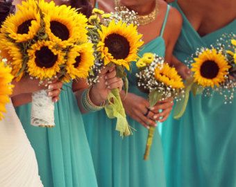 REAL TOUCH bridal bouquet Wedding bouquet bride by MsProverbs31 Sunflower Bouquet Wedding, Sunflower Bridal Bouquet, Sunflower Themed Wedding, Sunflower Wedding Bouquet, Bridal Sunflowers, Sunflower Bouquet, Boda Mexicana, Sunflower Bouquets, Bouquet Bridal