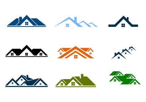 Rooftops Logo Vector Roof Logo Design, Roofing Company Logos, Roof Logo, Roofing Logo, Construction Logo Design, Resort Logo, House Logo Design, Construction Logo, Logo Project