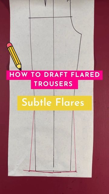 @charlotta_patterncuttingschool on Instagram: "Mini Tutorial - Flared trousers Part 2 coming up… #schoolofpatterncutting #Drafting #patterncutting #patternmaking #dressmaking #fashionschool #fashionstudent #vintagefashion #patterndrafting #sewing #vintagesewing #selfdrafted" Sewing Flared Pants, Flare Trousers Pattern, Flare Pants Pattern Sewing, How To Draft Trouser Pattern, Flared Pants Pattern, Flare Pant Sewing Pattern, Bootcut Pants Sewing Pattern, Female Trouser Pattern Drafting, Flare Pants Pattern