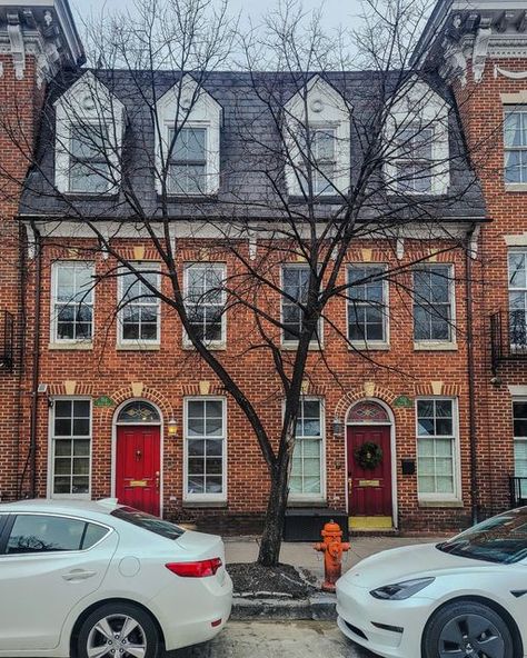 Rowhouse Architecture, Rowhouse Exterior, Brownstone Floor Plan, Baltimore Rowhouse, Sims Floor Plans, Brownstone Homes, Santa Claus Suit, Townhouse Exterior, Architecture Classic