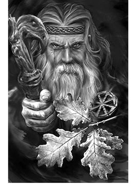 Norse God Tattoo, Viking Warrior Art, God Tattoo Design, Slavic Tattoo, Viking Warrior Tattoos, Owl Tattoo Drawings, Wizard Tattoo, Norse Mythology Tattoo, Tattoo Realism