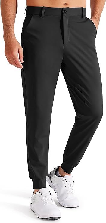 ➤ FEATURE -- Stretchy slim tapered cut fit you comfortably. Elastic waistband with belt loop and zip fly, suitable for most people of height, offers more room. Two side pockets and one back pocket, stash your essentials, such as golf ball, gloves or cards Golf Joggers, Ball Gloves, Sweatpants For Men, Mens Clothing Brands, Mens Jogger Pants, Casual Sweatpants, Men Trousers, Golf Pants, Work Dress